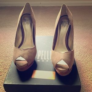 Pelle Moda Stiletto - Nude Peep-toe Heel